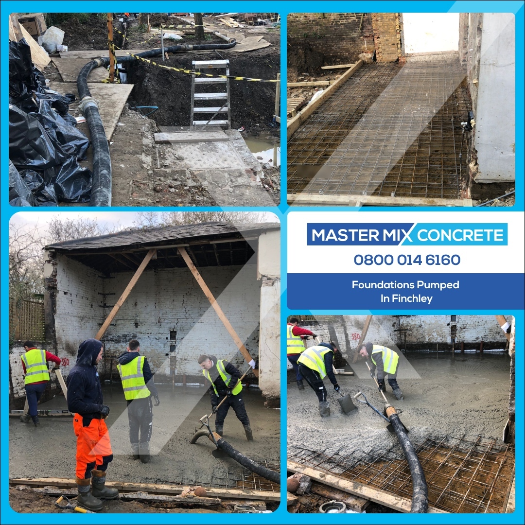 The Master Mix Concrete team on a rainy construction site