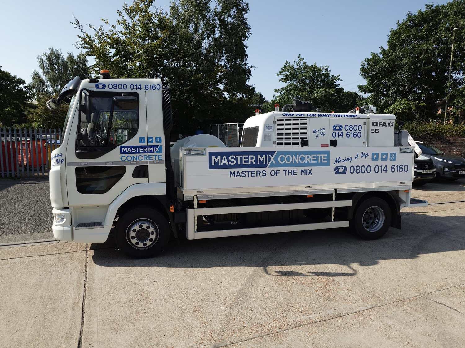 a Master Mix Concrete pump truck